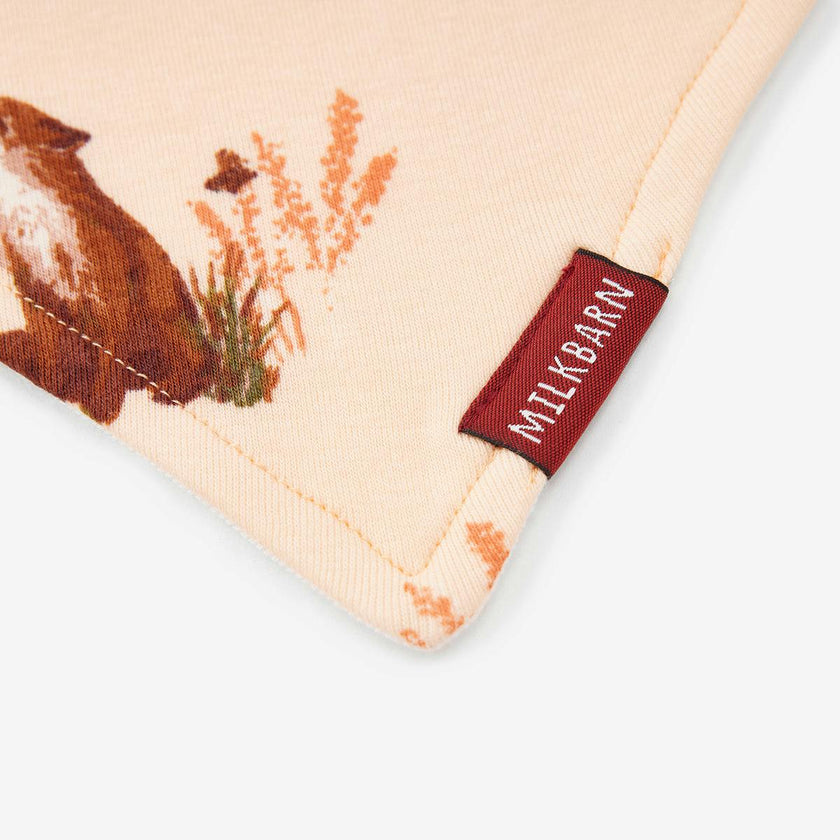 Floral Organic Cotton Three-Layer Kerchief Bib