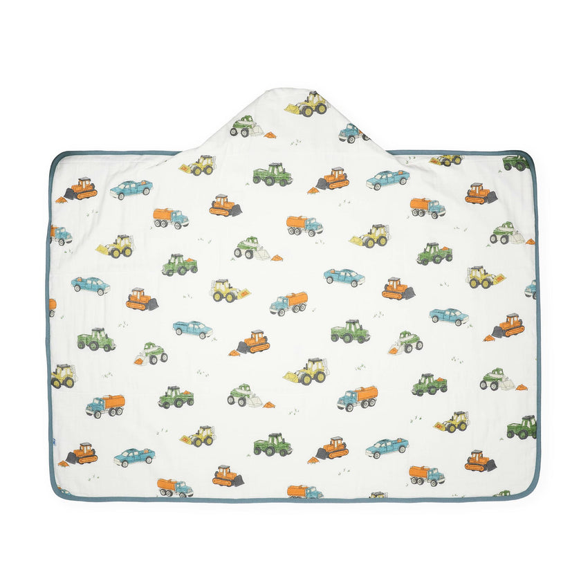 Toddler Hooded Towel - Work Trucks