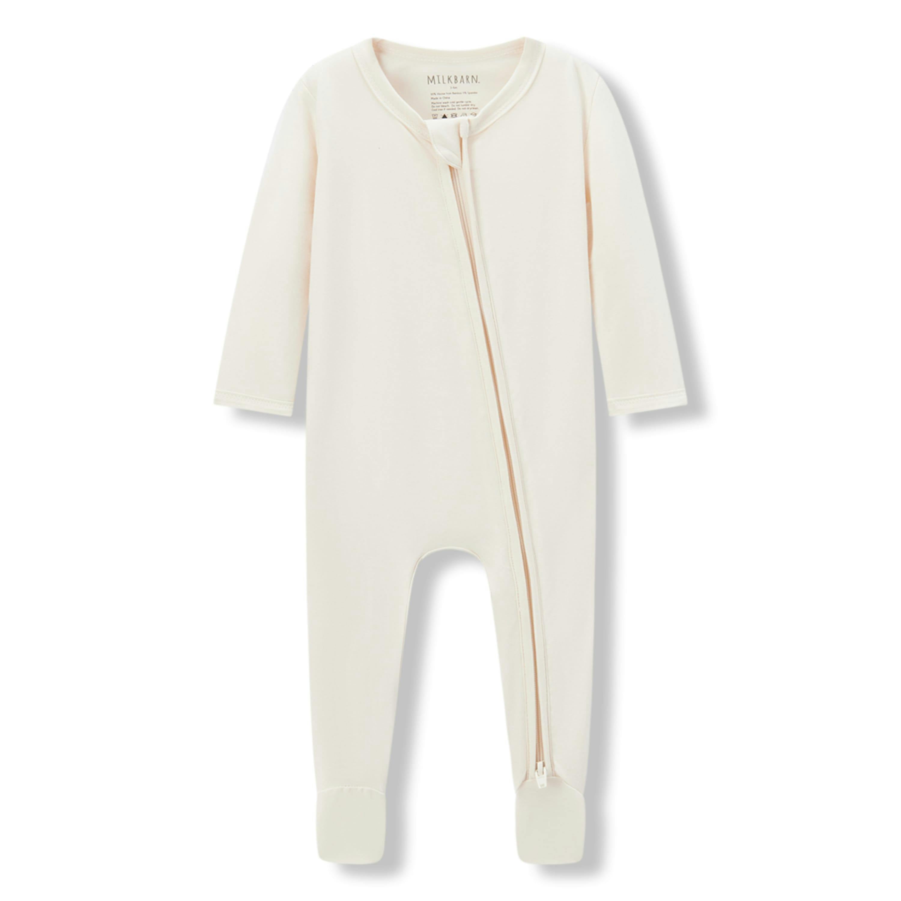 Salt Luxe Solid Zipper Footed Romper