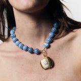 Jumbo Blue Opal Knotted Gemstone Necklace