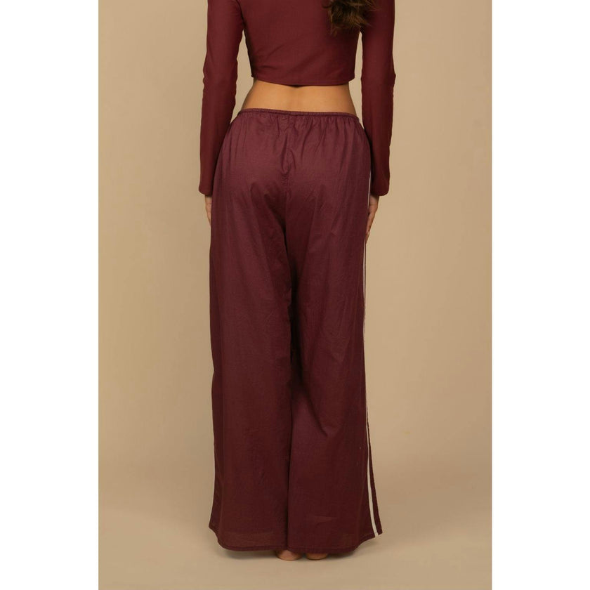 Sporty Drawstring Wide-Leg Pant