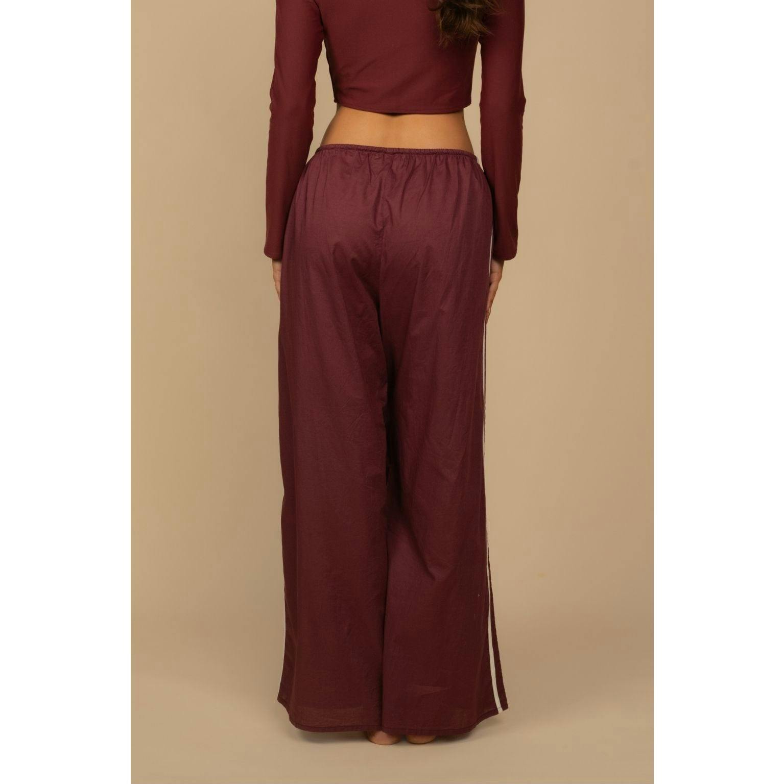 Sporty Drawstring Wide-Leg Pant