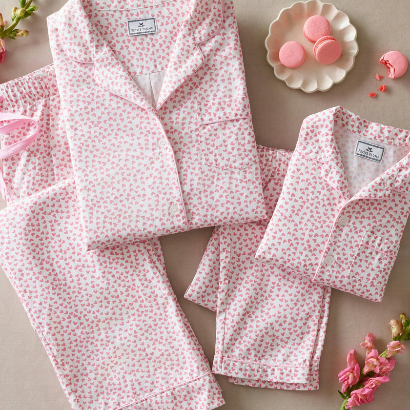 Kid's Twill Pajama Set in Sweethearts