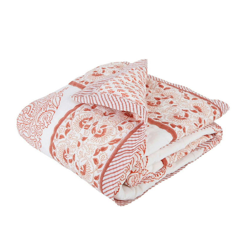 Block-Printed Cotton Crib Quilt