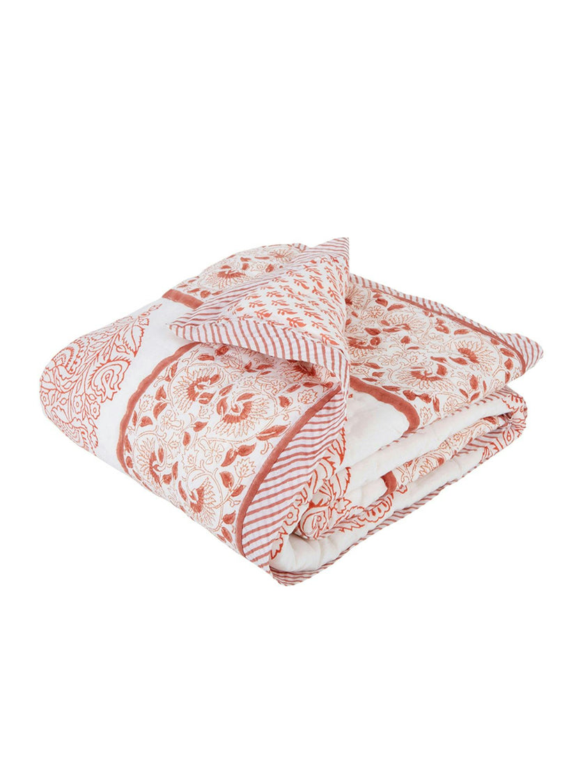 Block-Printed Cotton Crib Quilt