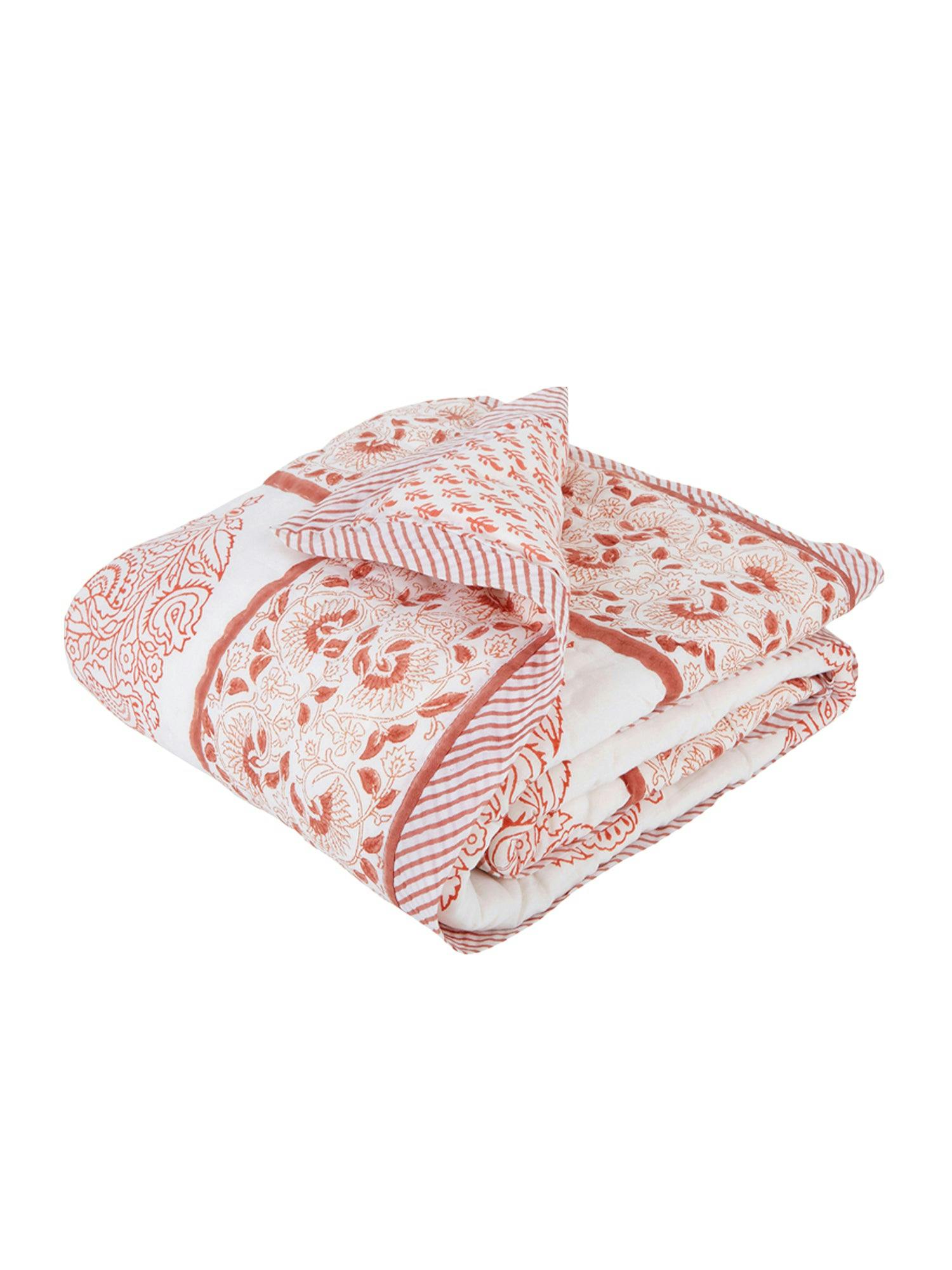 Block-Printed Cotton Crib Quilt