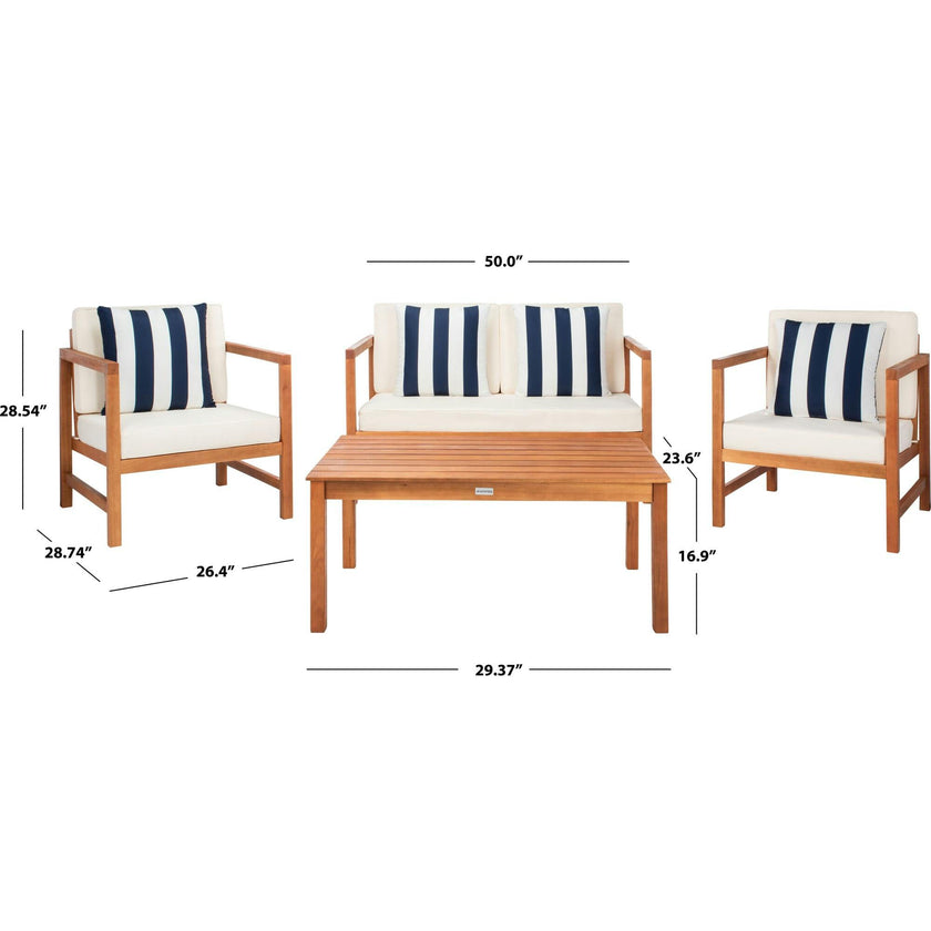 Montez 4-Piece Outdoor Set with Accent Pillows