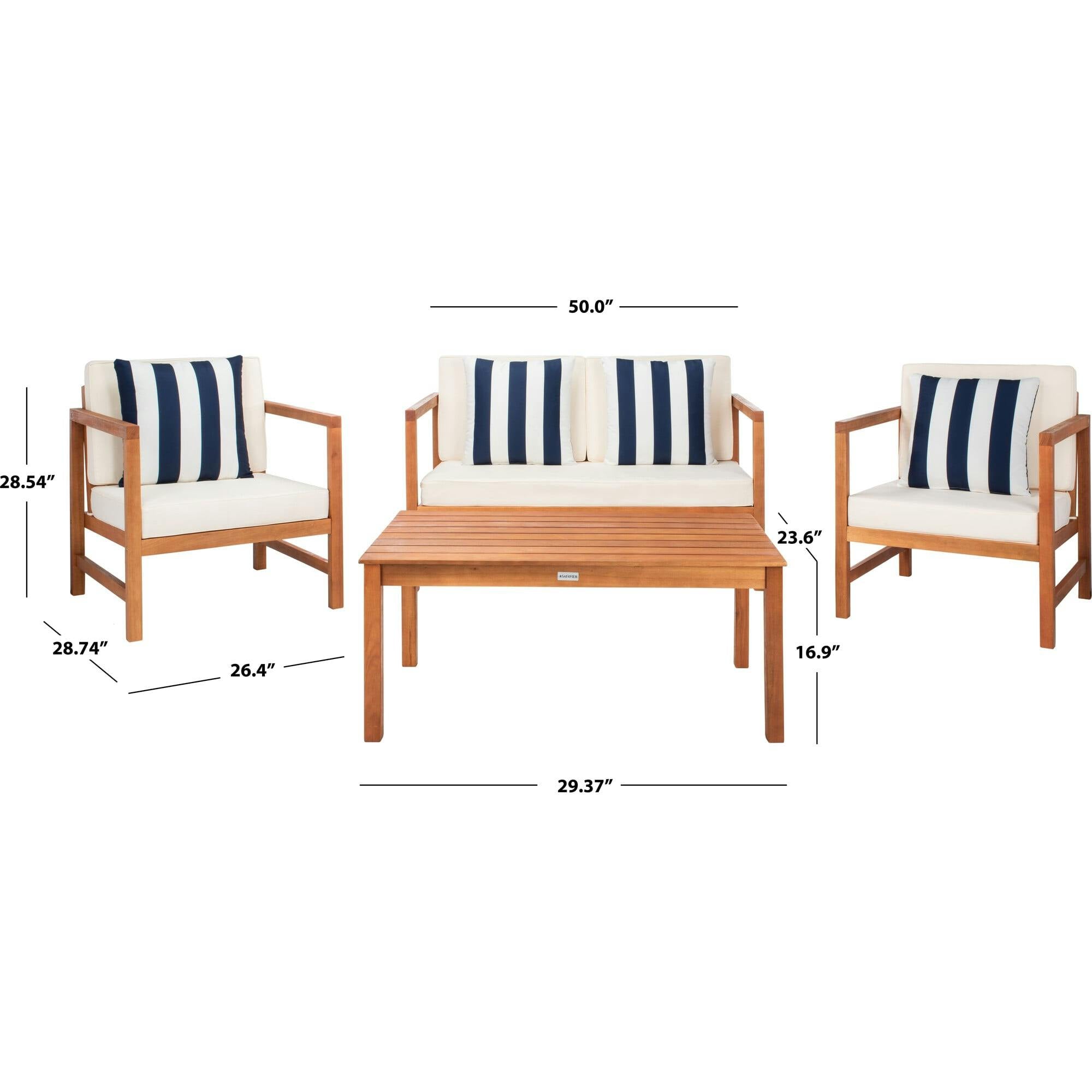 Montez 4-Piece Outdoor Set with Accent Pillows