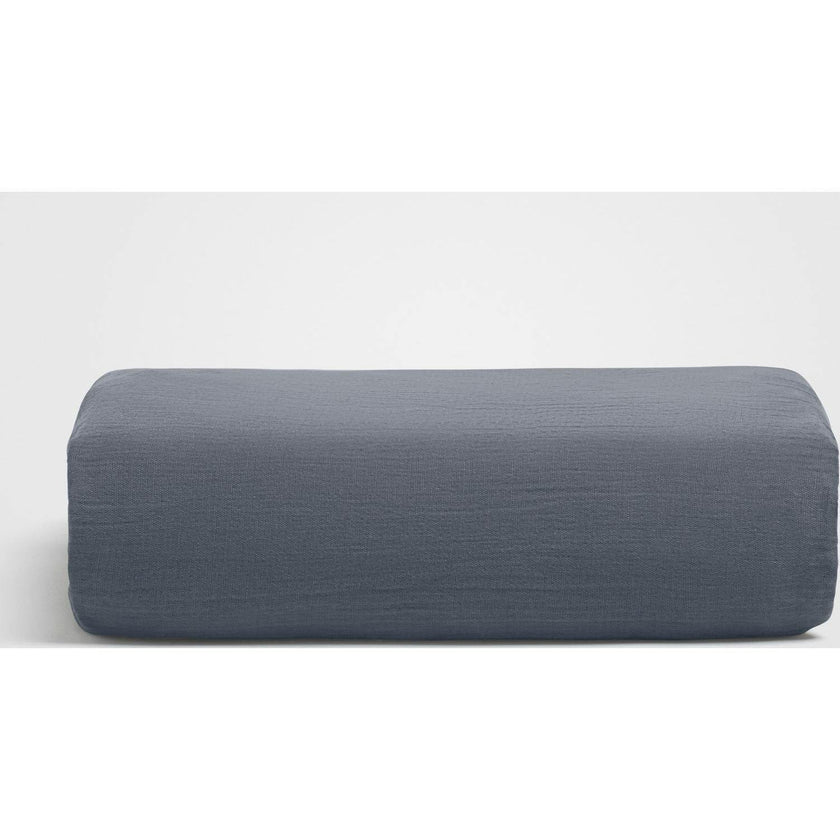 Oasis Crinkled Comfort Fitted Sheet, Blue