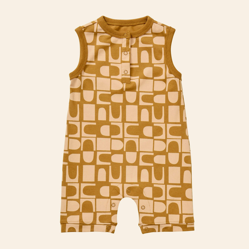 Printed Henley Romper