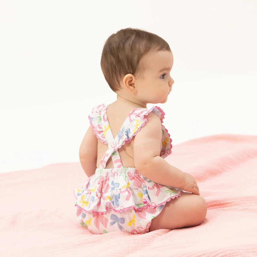 Sweet Bows - Ric Rac Ruffle Sunsuit