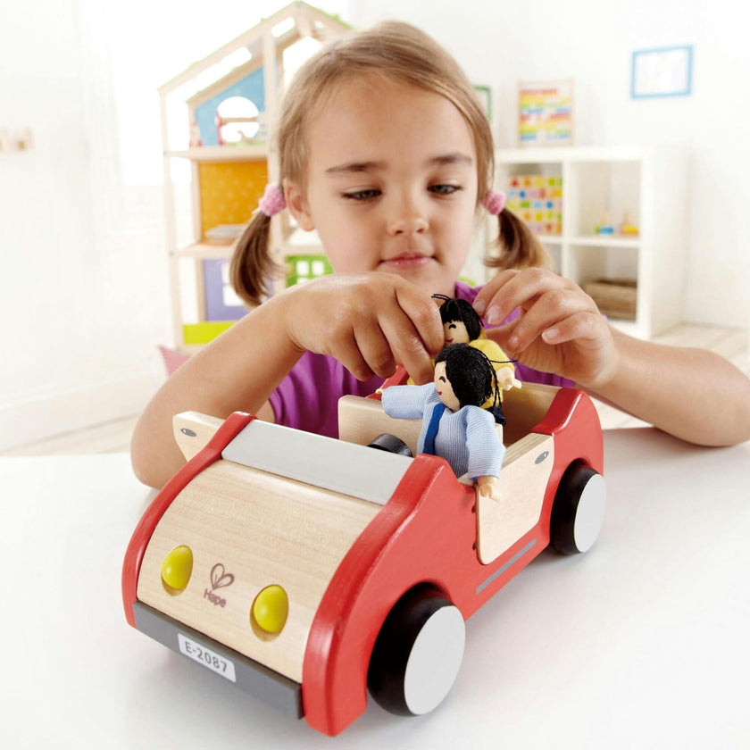 Wooden Dollhouse Family Car in Red
