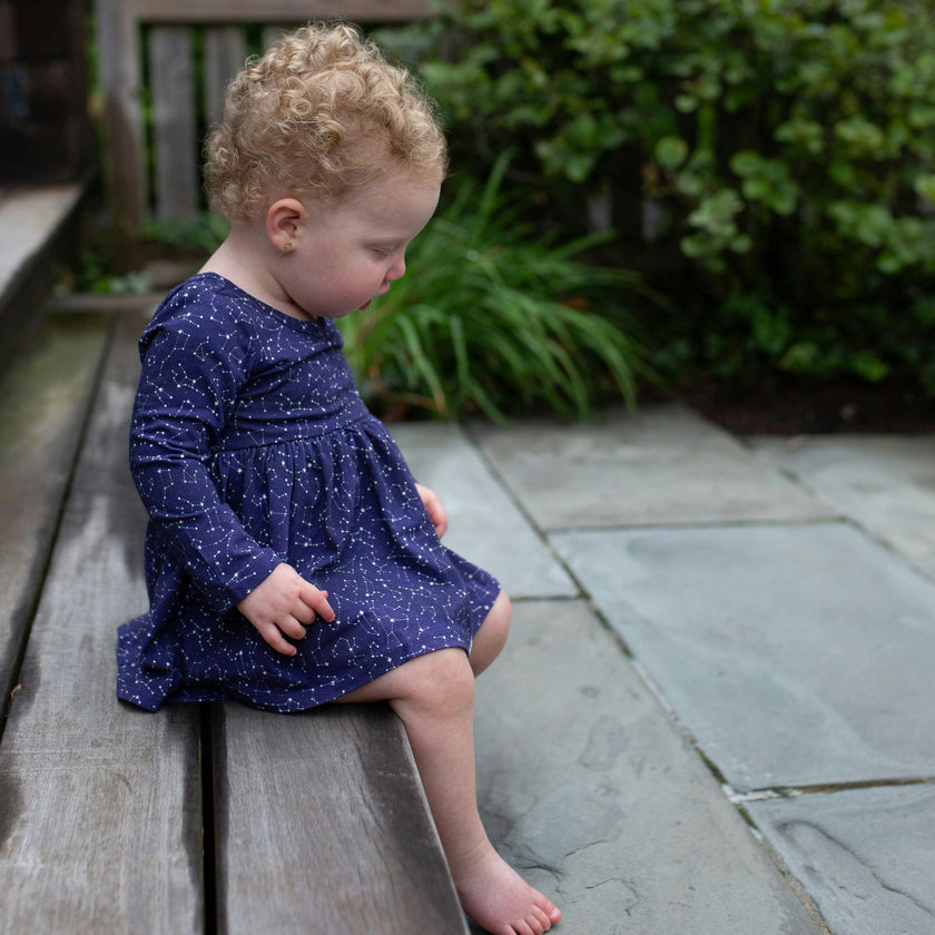 Long Sleeve Bubble Romper in Constellations