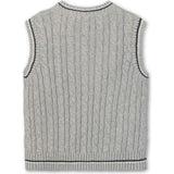 Organic V-Neck Cable Sweater Vest, Grey