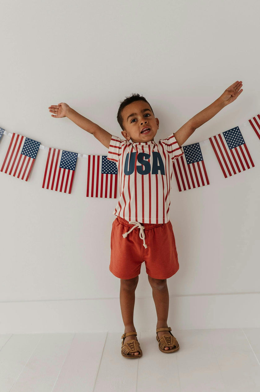 Boy's Short Sleeve Tee in Fireworks