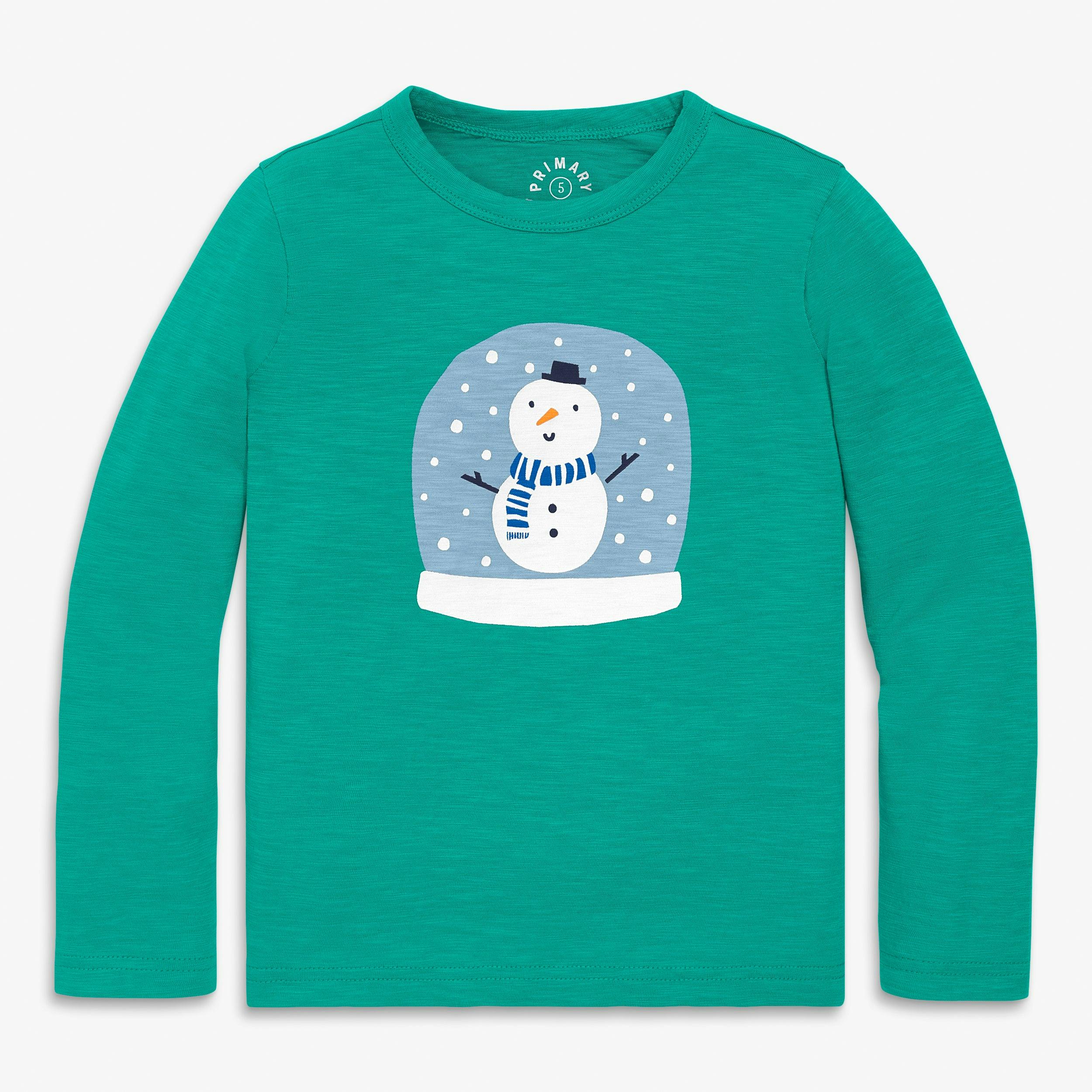 Kids long sleeve snow globe tee