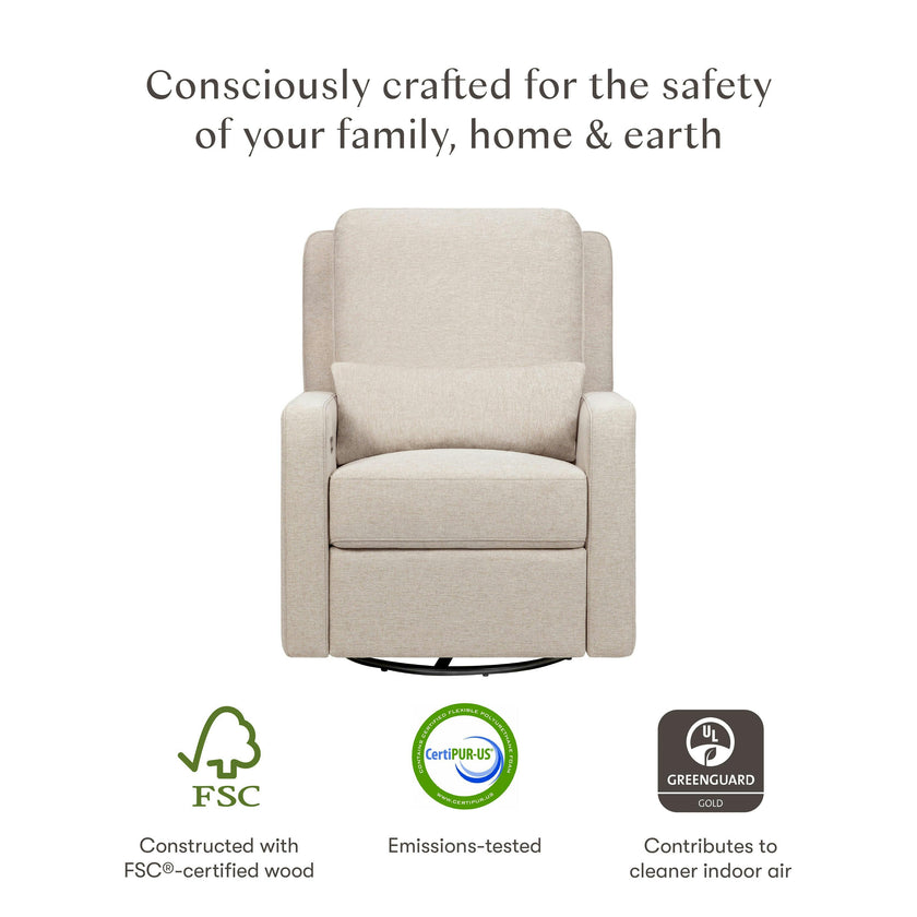 Babyletto Sigi Electronic Recliner and Swivel Glider with USB port