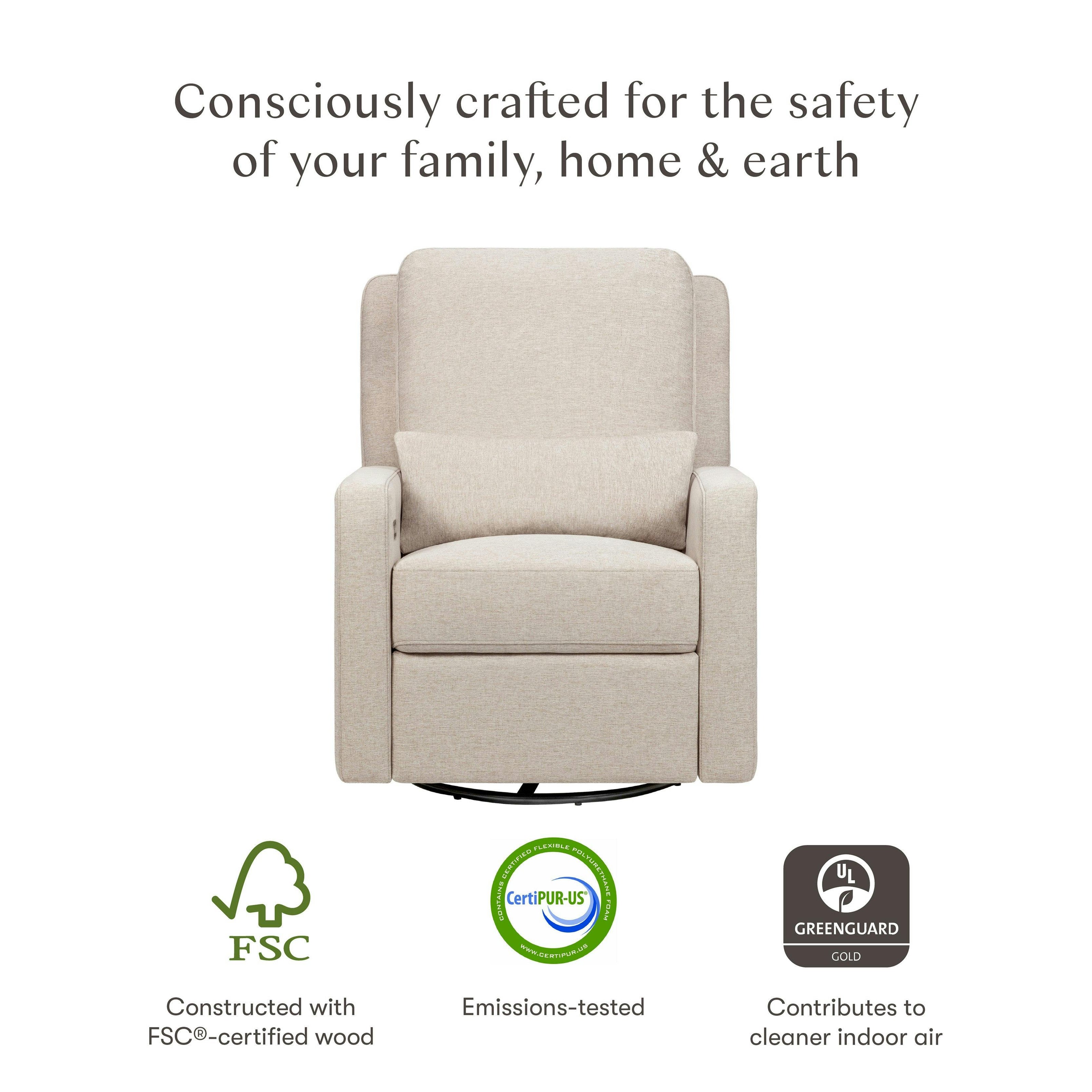 Babyletto Sigi Electronic Recliner and Swivel Glider with USB port