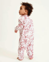 Baby's Twill Madeline Romper in Red Timeless Toile