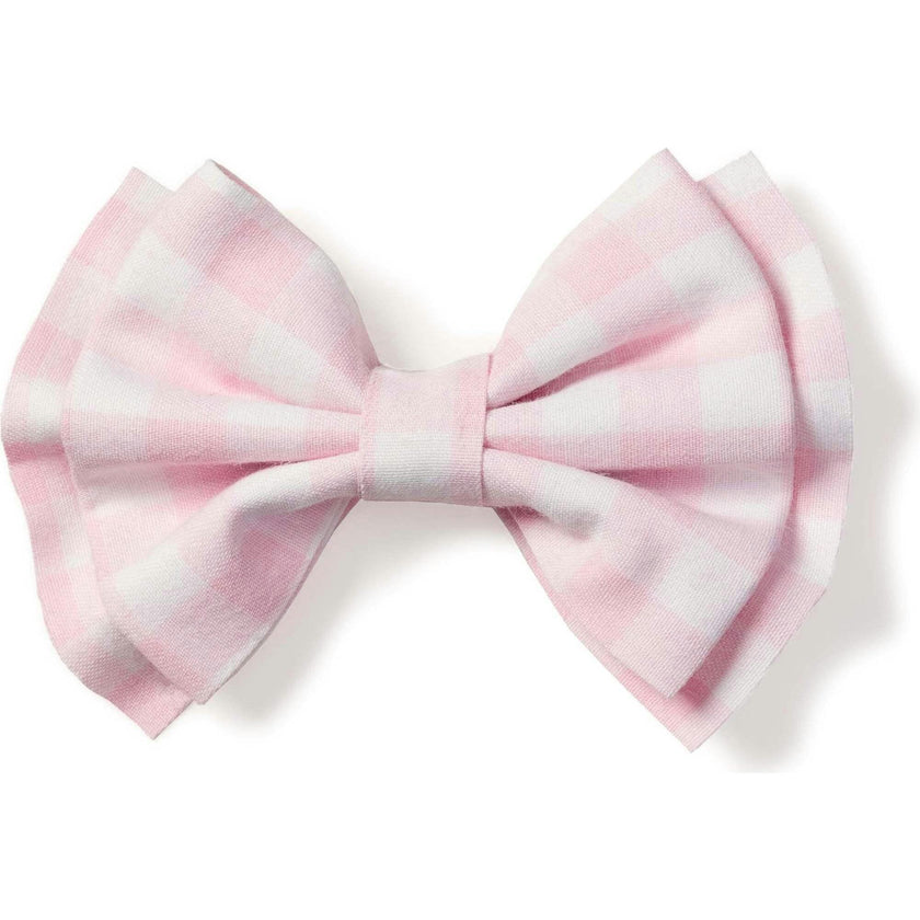 Girl's Twill Hair Bows in Pink Gingham
