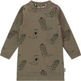 All Over Cowgirl Boots Printed Long Sleeve Pull-Over Sweater Dress