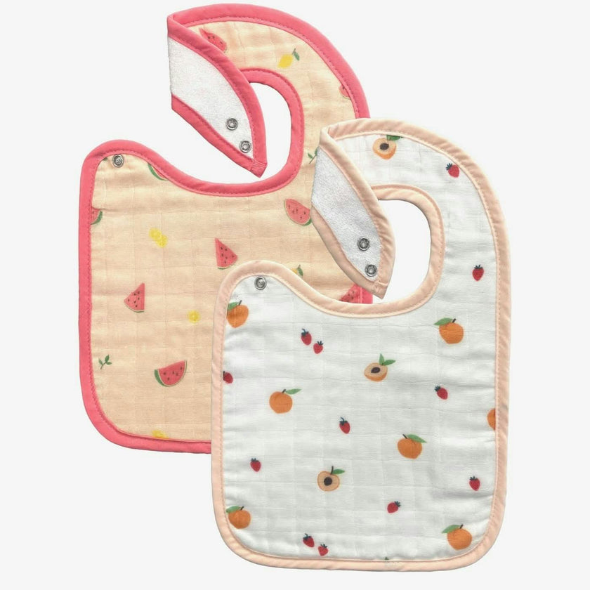 Watermelon & Peach Bib Set