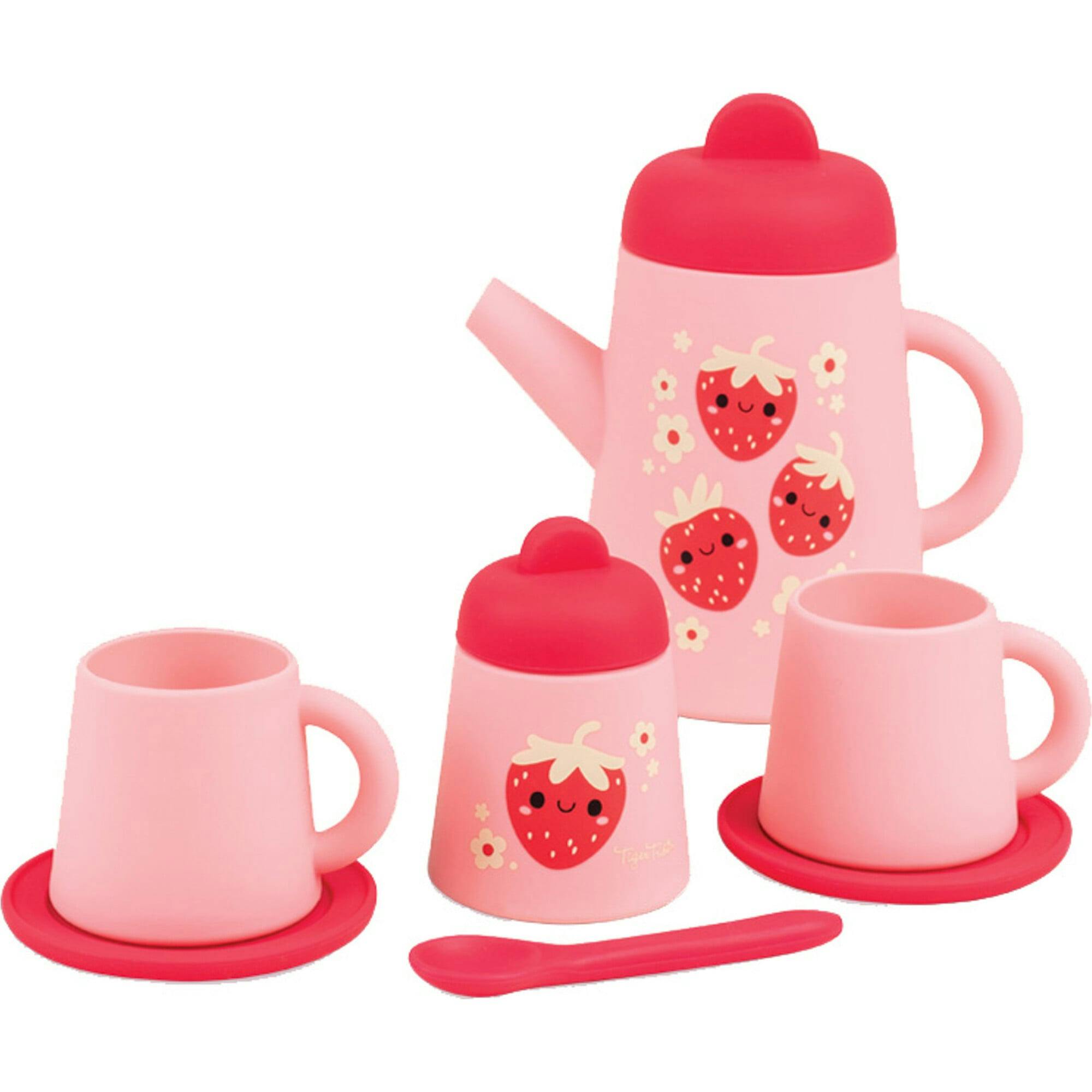 Tribe: Silicone Tea Set - Strawberry Patch - 9 Piece Kids Playset