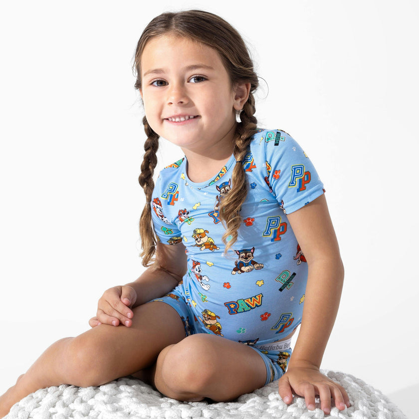 PAW Patrol: Varsity Blue Bamboo Kids Pajama Short Set