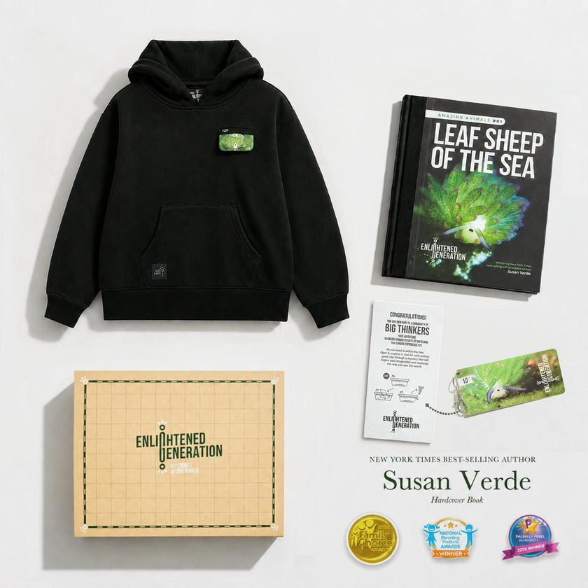 Leaf Sheep Gift Box with Surprise Pocket Kids Hoodie, Book, and Activities