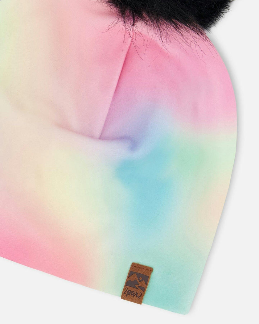 Stretch Jersey Hat With Pompom