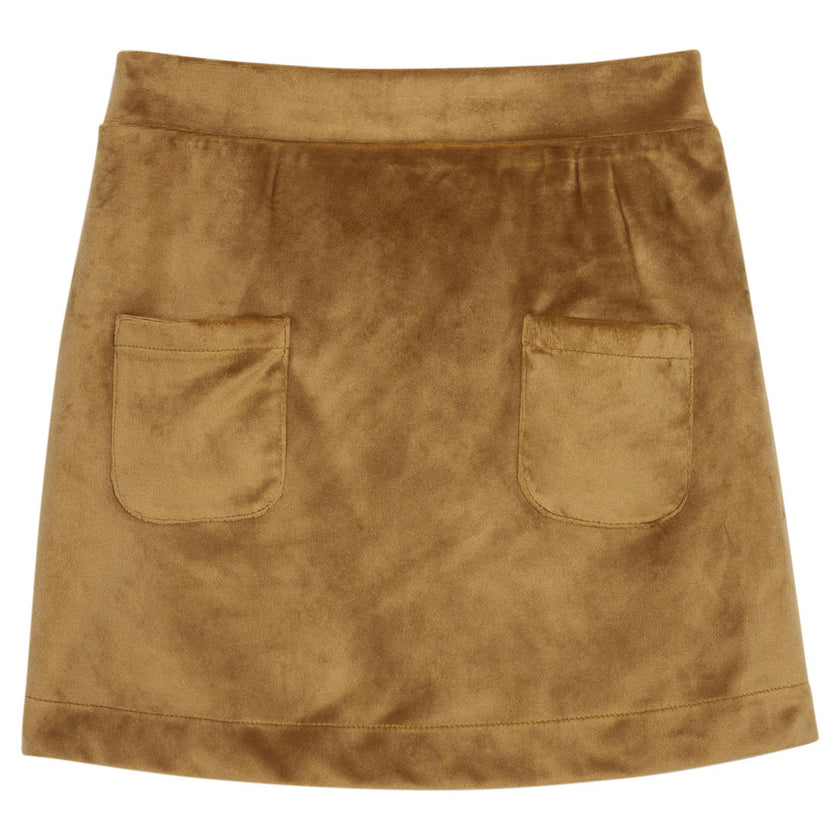 Faux Suede Built-In Shorts Waistband Mini Skort