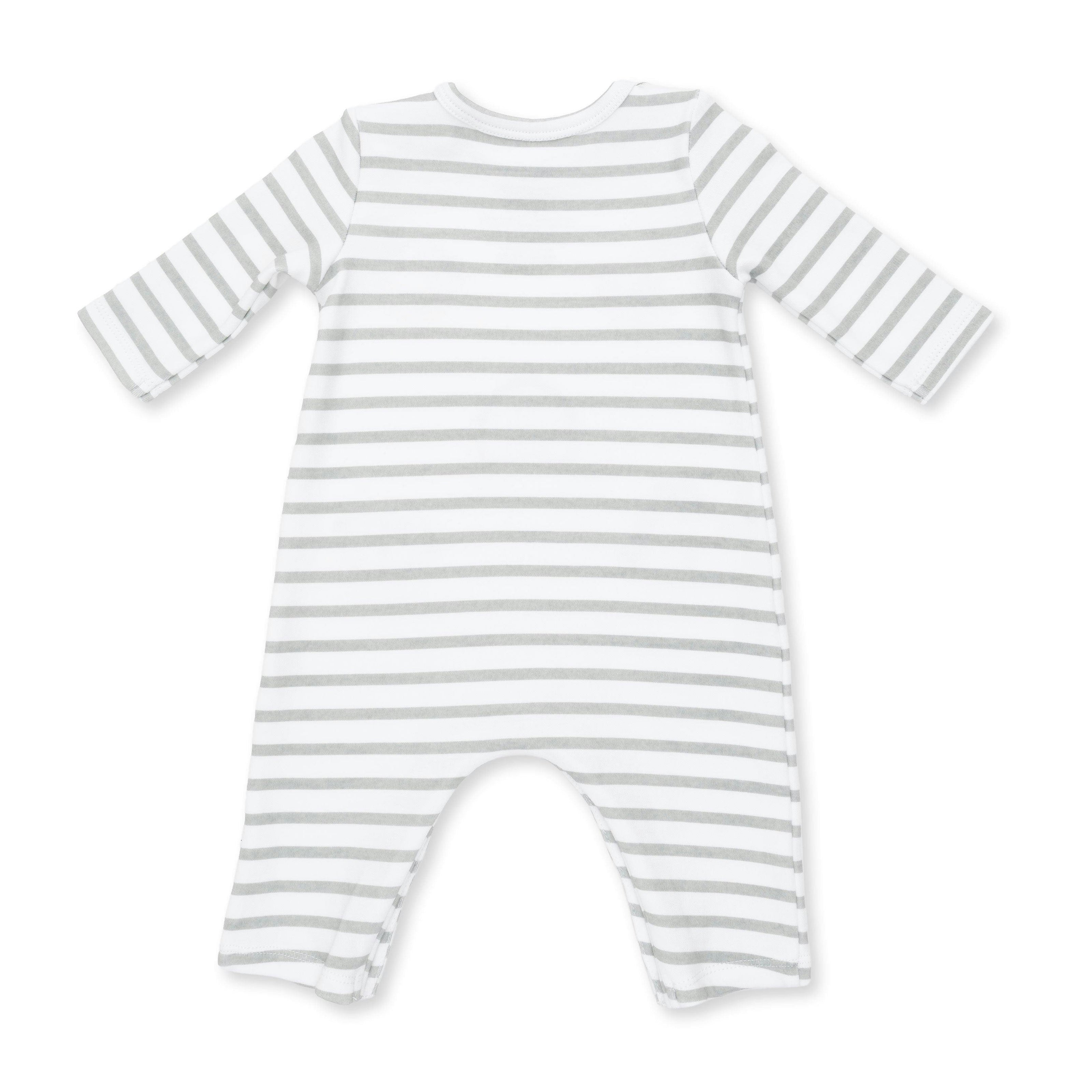 Cows Blue - Long Sleeve Snap Shoulder Romper