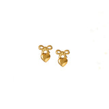 Bow Stud + Bubble Heart Charm Set