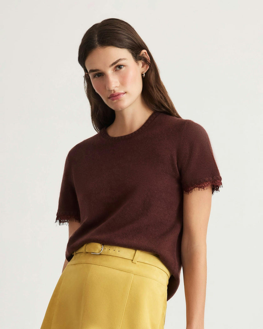 Dailey Cashmere Top with Lace