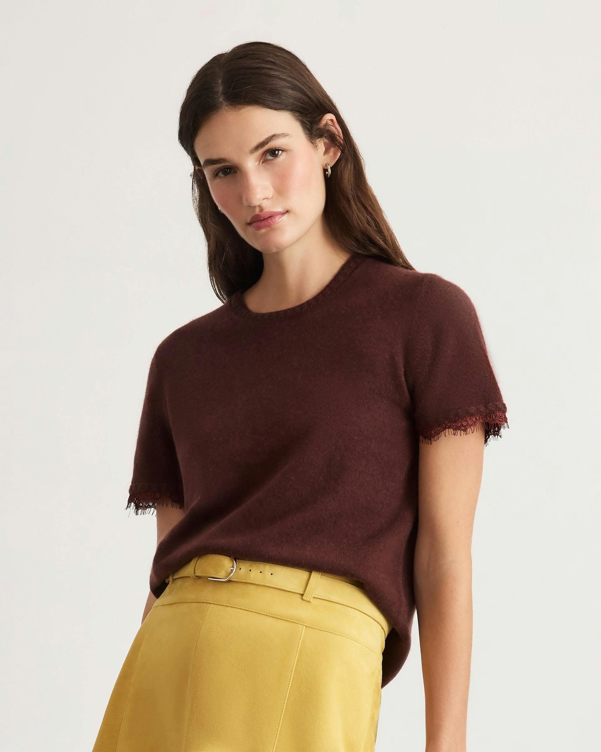 Dailey Cashmere Top with Lace