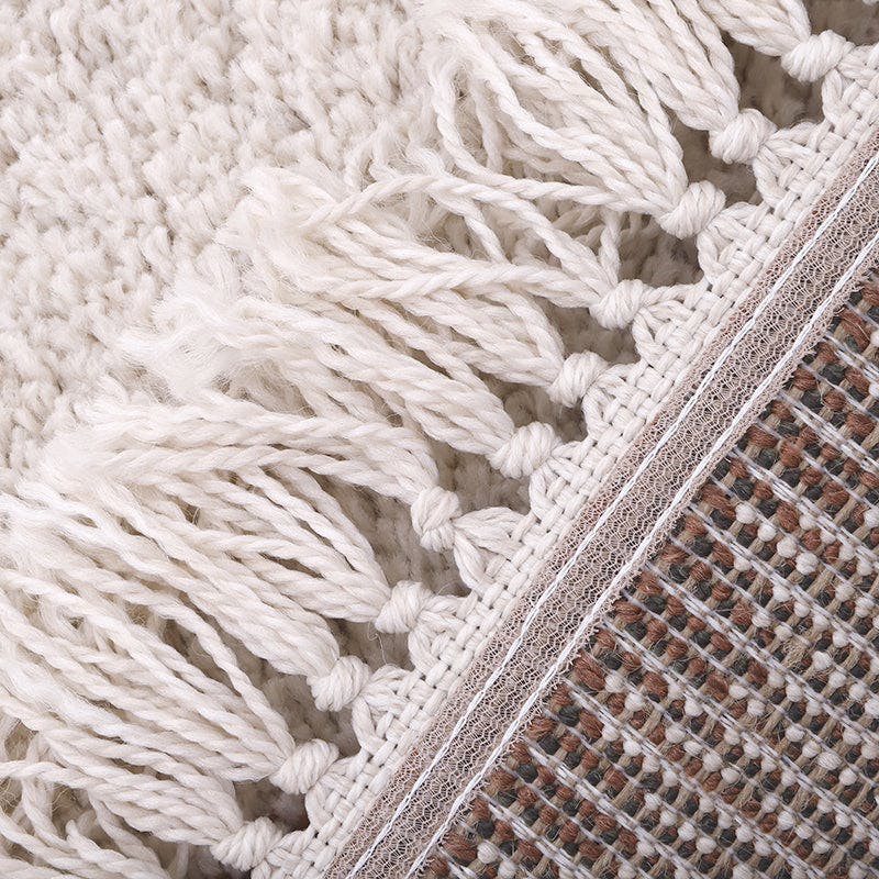 Wooly Fringed Rectangular Rug