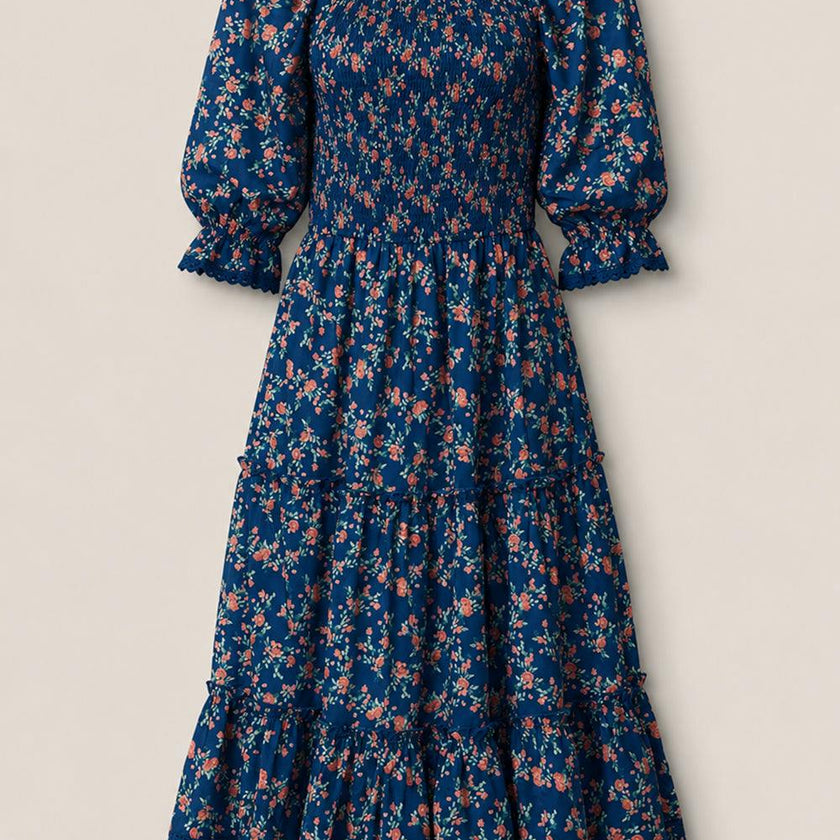 Madeline Dress in Midnight Vibrant Chintz