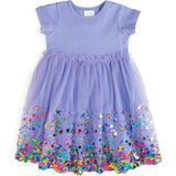 Lavender Confetti Short Sleeve Tutu Dress