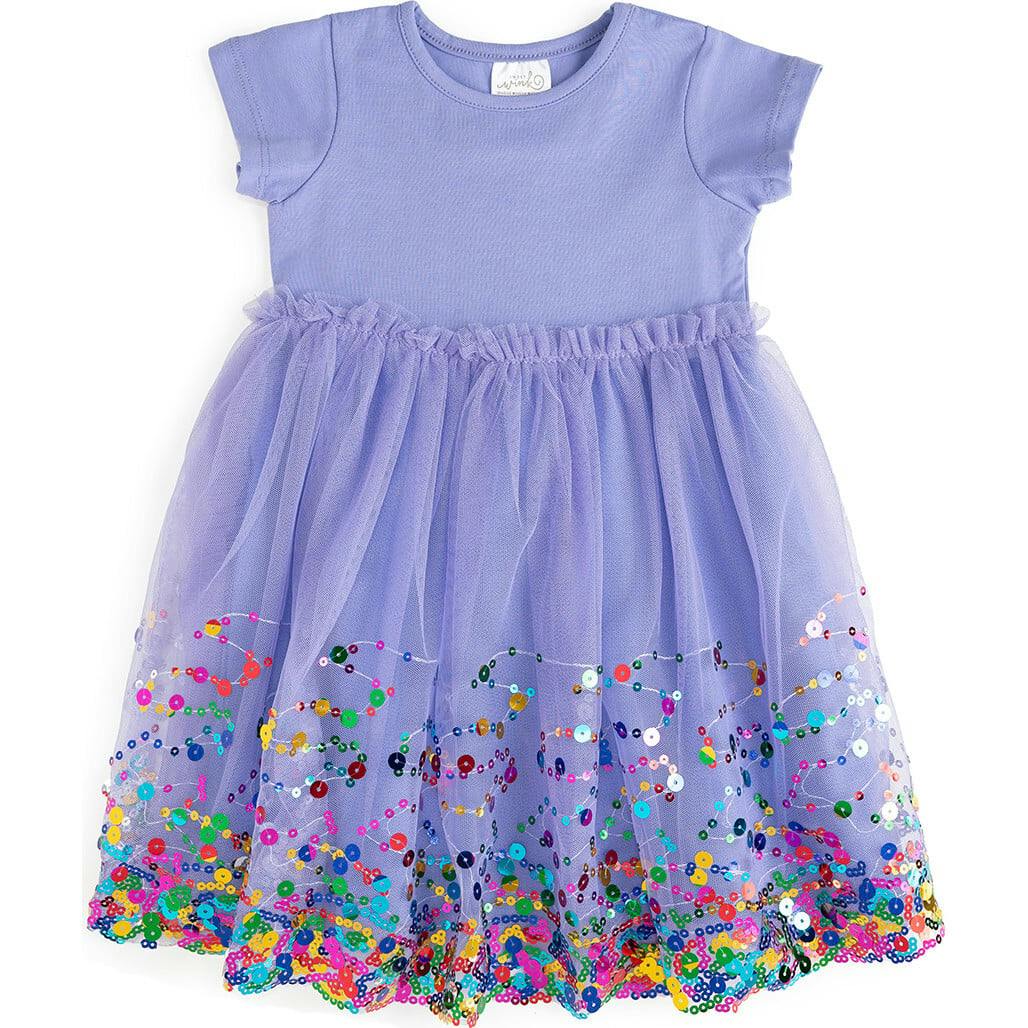 Lavender Confetti Short Sleeve Tutu Dress