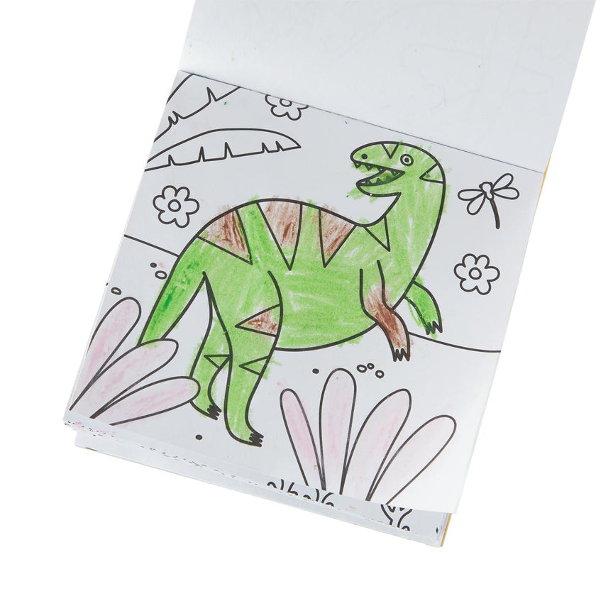 Carry Along! Coloring Book and Crayon Set - Dinoland - Set of 9 Crayons