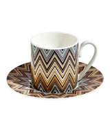 Coffee Cup & Saucer Zig Zag Set of 2 In Luxury Box Jarris 148 Diam. 2.3"