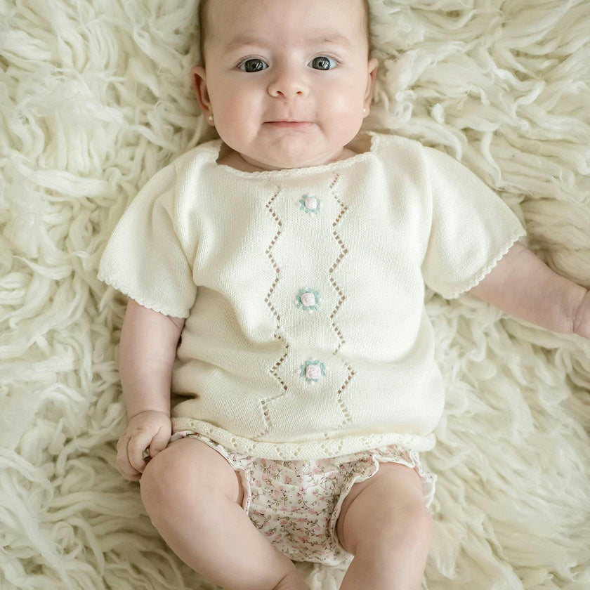 Colette Knit Diaper Set - Ivory