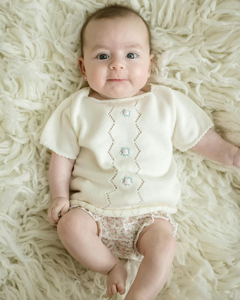 Colette Knit Diaper Set - Ivory