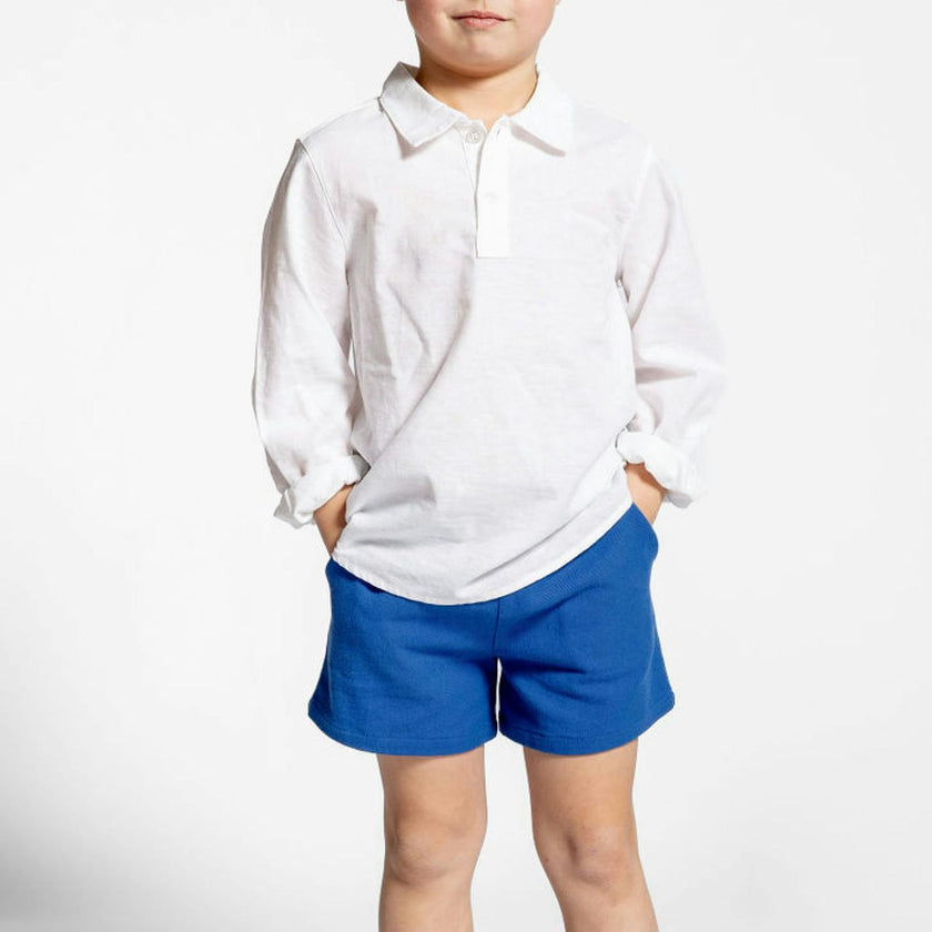 White Long Sleeve Pop Over Shirt