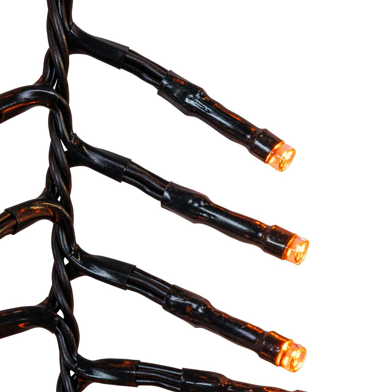 Kurt Adler 16-Foot 480L Multifunction Orange & Purple Dual Color LED Cluster Garland Light Set