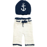 Hudson Anchor Hat and Pant Newborn Set