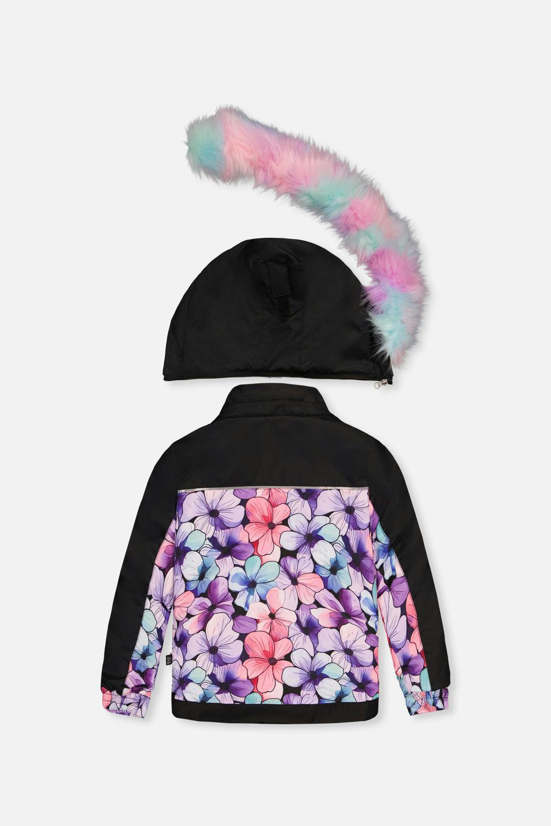 Two Piece Play Snowsuit Purple Floral Print with Gradient Pants