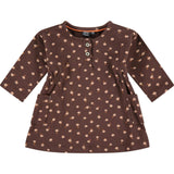 2-Buttoned Neck Long Sleeve A-Line Dress