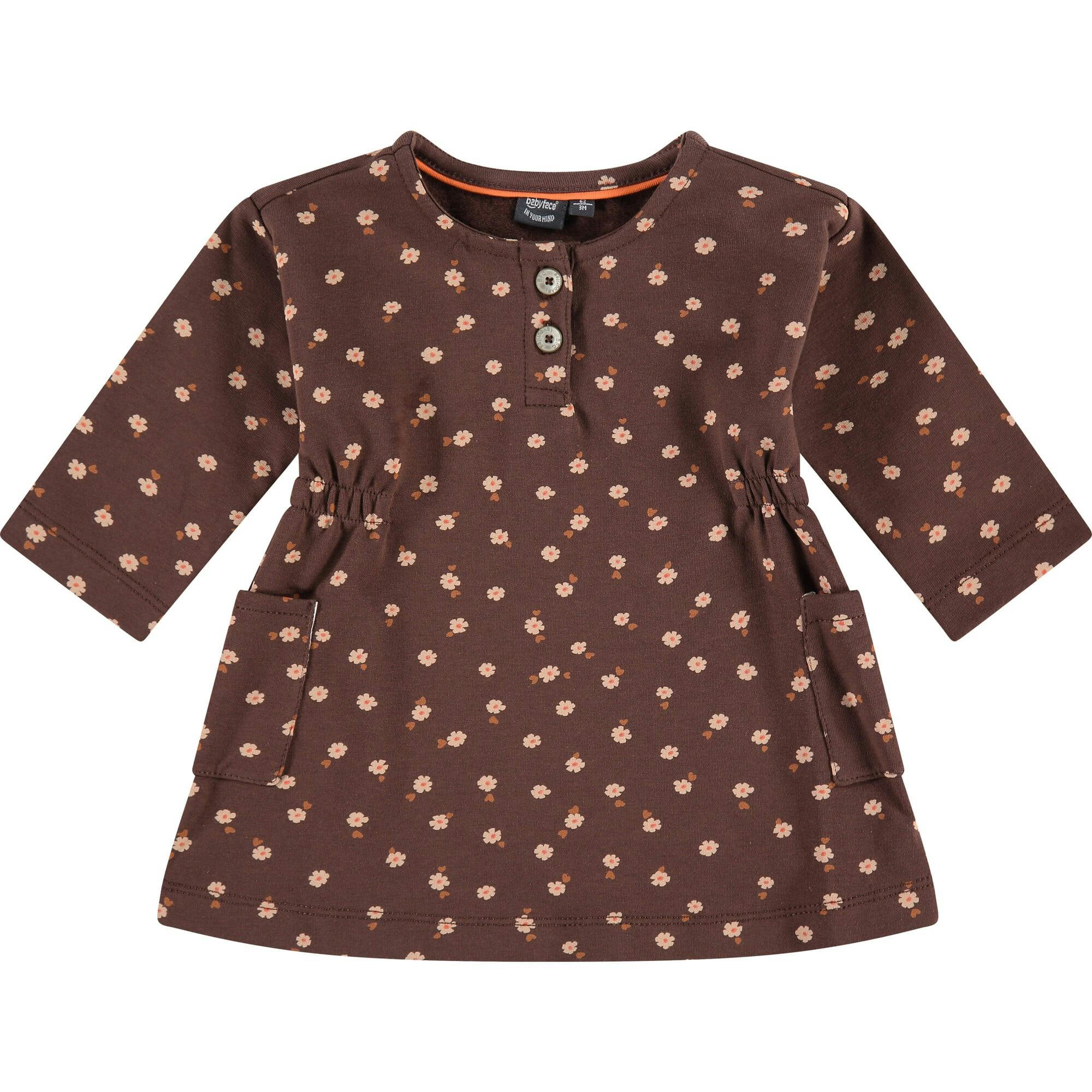 2-Buttoned Neck Long Sleeve A-Line Dress