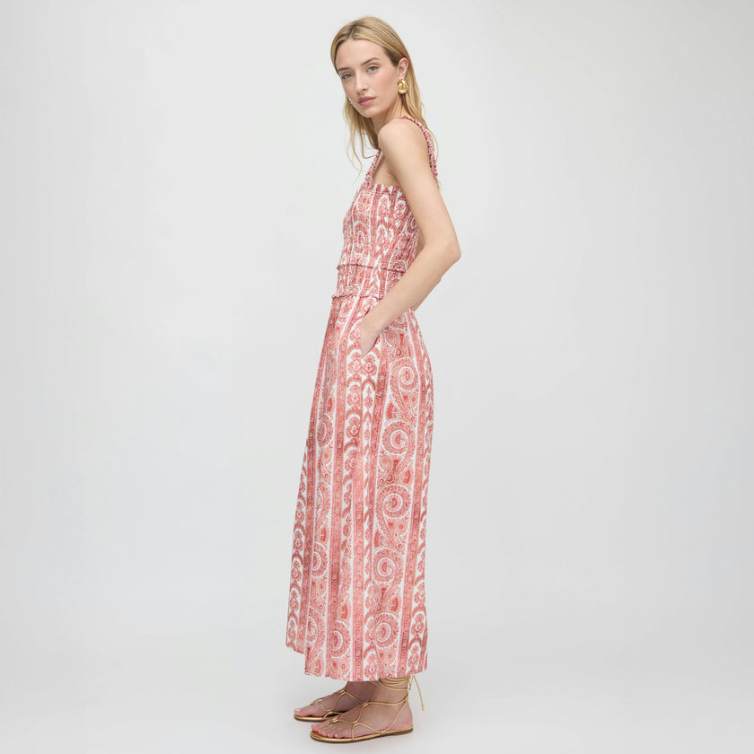 The Azalea Maxi Nap Dress - Coral Corsica Paisley